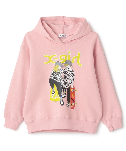 X-girl Stages(エックスガールステージス)の「ガール&ボーイイラストパーカー(パーカー・キッズ・ブラック/ピンク・140cm/100cm/110cm/90cm/120cm/130cm)」の11枚目の写真
