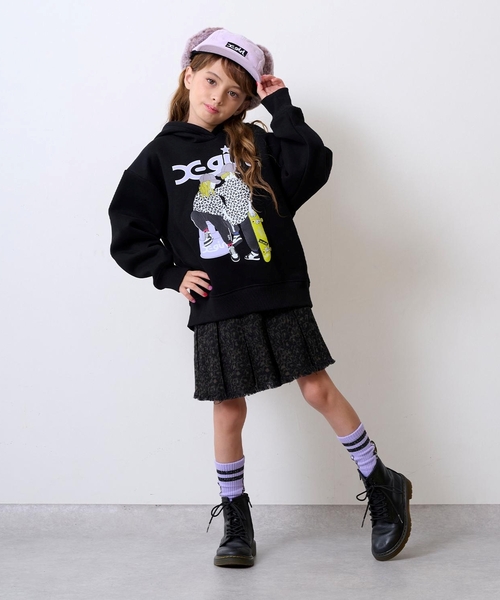 X-girl Stages(エックスガールステージス)の「ガール&ボーイイラストパーカー(パーカー・キッズ・ブラック/ピンク・140cm/100cm/110cm/90cm/120cm/130cm)」の18枚目の写真