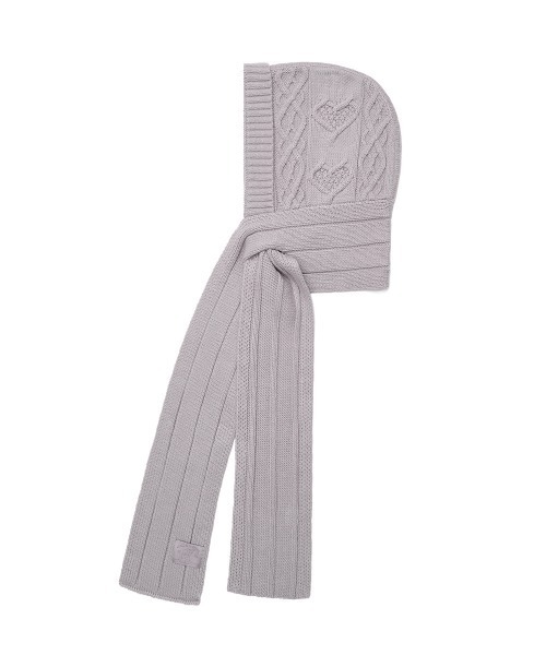 ROCKFISH WEATHERWEAR（ロックフィッシュウェザーウェア）の「DIAMOND CABLE BALACLAVA（マフラー・レディース・グレー/アイボリー/オリーブ/ラベンダー・FREE）」の4枚目の写真