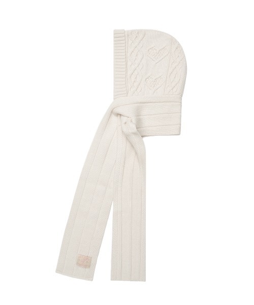 ROCKFISH WEATHERWEAR（ロックフィッシュウェザーウェア）の「DIAMOND CABLE BALACLAVA（マフラー・レディース・グレー/アイボリー/オリーブ/ラベンダー・FREE）」の9枚目の写真