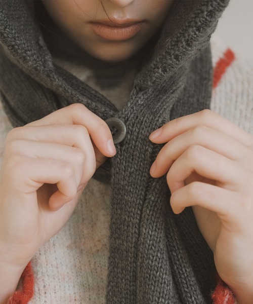 ROCKFISH WEATHERWEAR（ロックフィッシュウェザーウェア）の「DIAMOND CABLE BALACLAVA（マフラー・レディース・グレー/アイボリー/オリーブ/ラベンダー・FREE）」の17枚目の写真