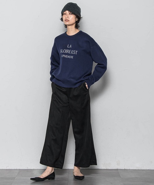 MAYSON GREY(メイソングレイ)の「【WEB限定】刺繍ロゴニットプルオーバー≪洗濯機で洗える≫(ニット/セーター・レディース・ライトグレー/ネイビー/ベージュ・M)」の9枚目の写真