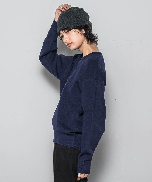 MAYSON GREY(メイソングレイ)の「【WEB限定】刺繍ロゴニットプルオーバー≪洗濯機で洗える≫(ニット/セーター・レディース・ライトグレー/ネイビー/ベージュ・M)」の5枚目の写真