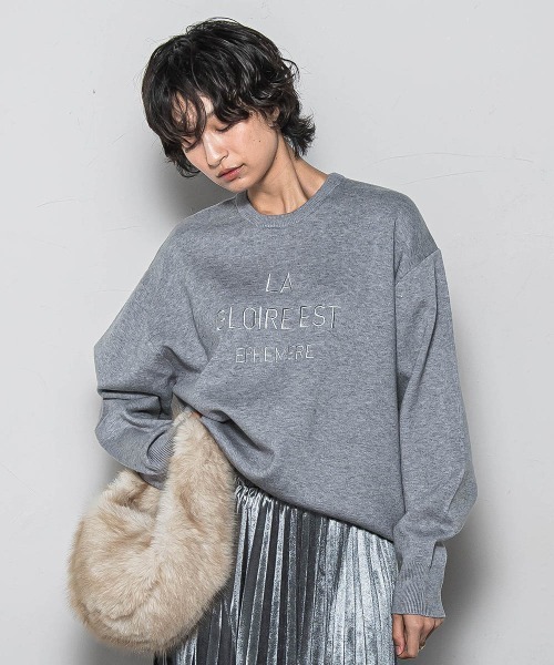 MAYSON GREY(メイソングレイ)の「【WEB限定】刺繍ロゴニットプルオーバー≪洗濯機で洗える≫(ニット/セーター・レディース・ライトグレー/ネイビー/ベージュ・M)」の16枚目の写真