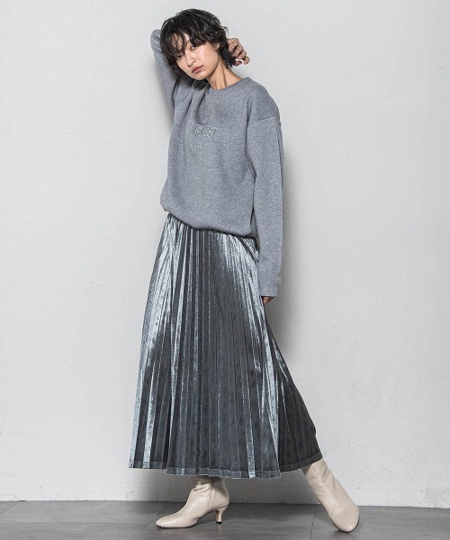 MAYSON GREY(メイソングレイ)の「【WEB限定】刺繍ロゴニットプルオーバー≪洗濯機で洗える≫(ニット/セーター・レディース・ライトグレー/ネイビー/ベージュ・M)」の18枚目の写真