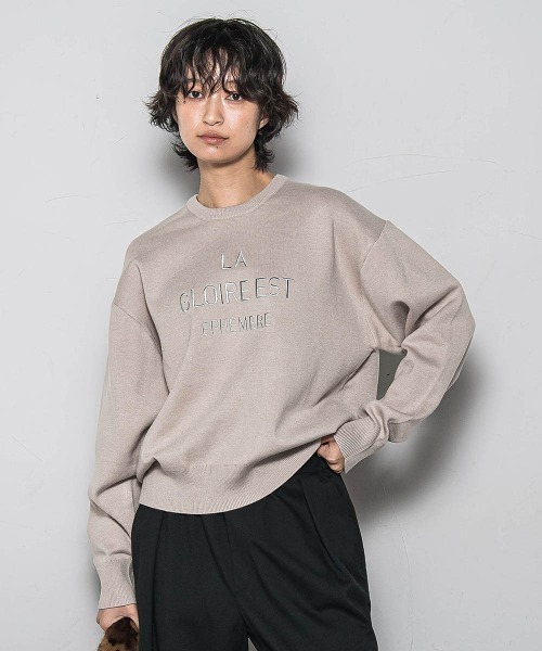 MAYSON GREY(メイソングレイ)の「【WEB限定】刺繍ロゴニットプルオーバー≪洗濯機で洗える≫(ニット/セーター・レディース・ライトグレー/ネイビー/ベージュ・M)」の22枚目の写真