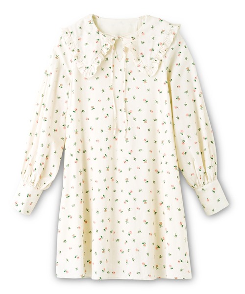 Cath Kidston（キャスキッドソン）の「セーラーミニワンピース Lace Springs（ワンピース・レディース・ダークグリーン/アイボリー・FREE）」の8枚目の写真