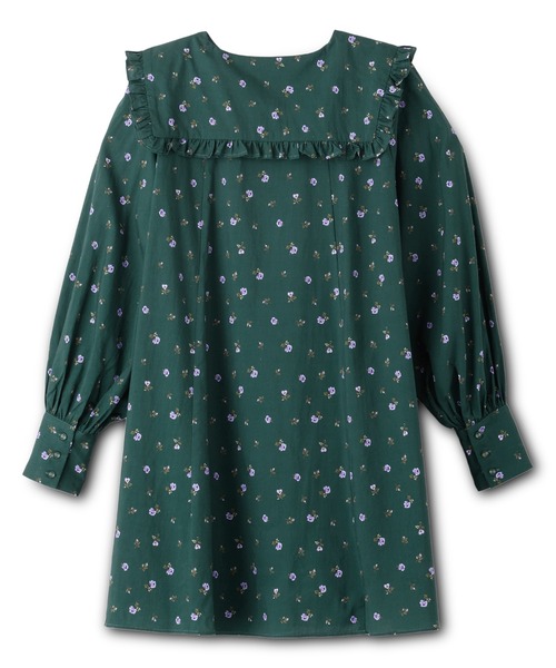 Cath Kidston（キャスキッドソン）の「セーラーミニワンピース Lace Springs（ワンピース・レディース・ダークグリーン/アイボリー・FREE）」の11枚目の写真