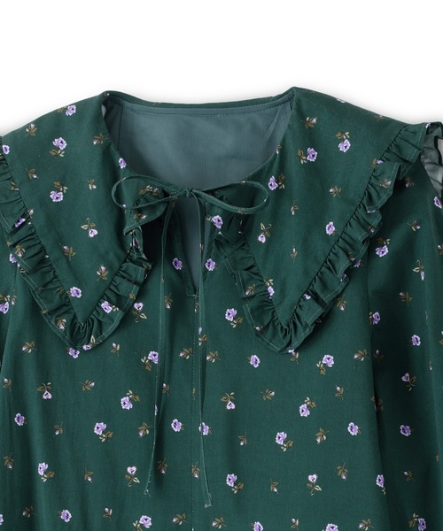 Cath Kidston（キャスキッドソン）の「セーラーミニワンピース Lace Springs（ワンピース・レディース・ダークグリーン/アイボリー・FREE）」の12枚目の写真