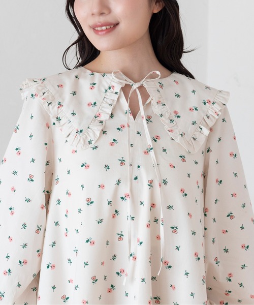 Cath Kidston（キャスキッドソン）の「セーラーミニワンピース Lace Springs（ワンピース・レディース・ダークグリーン/アイボリー・FREE）」の6枚目の写真