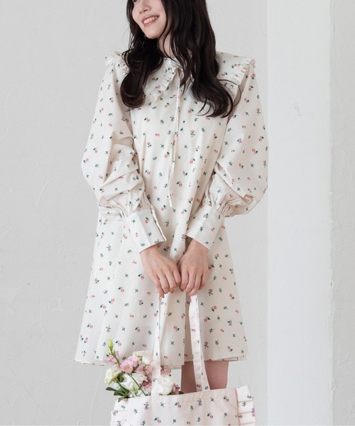 Cath Kidston（キャスキッドソン）の「セーラーミニワンピース Lace Springs（ワンピース・レディース・ダークグリーン/アイボリー・FREE）」の19枚目の写真