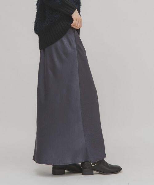 KBF（KBF）/クラッシュサテンナロースカート セール】クラッシュサテンナロースカート（スカート）｜KBF