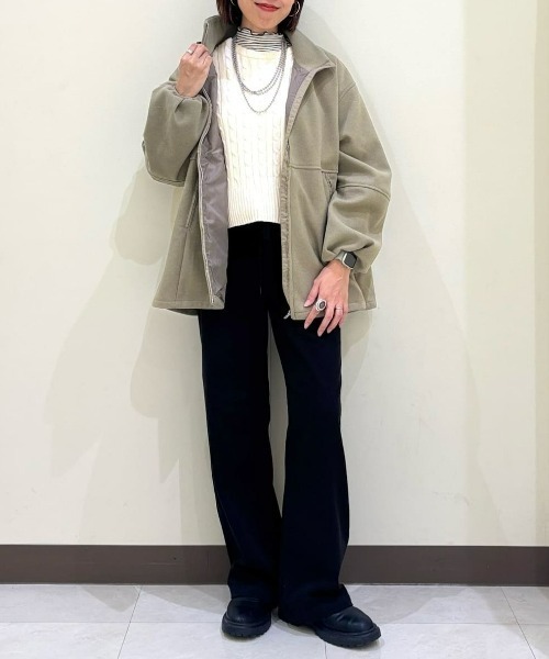 EDWIN（エドウィン）の「【EDWIN】BODY FIRE イージーワイドパンツ (裏起毛素材 / リラックスシルエット / 発熱効果)（その他パンツ・レディース・ブラック・XS/S/M/L/XL）」の4枚目の写真