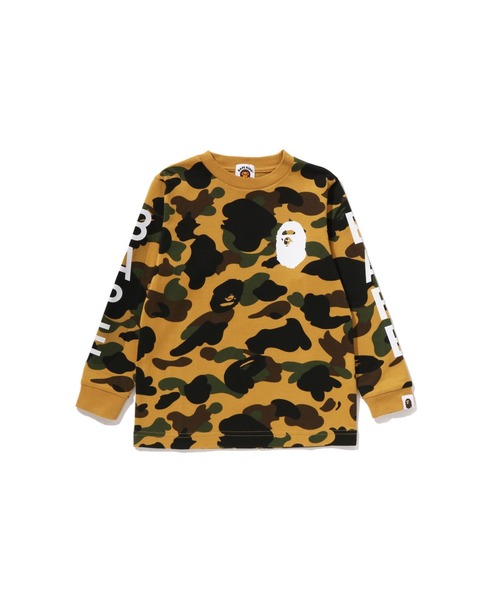 A BATHING APE（アベイシングエイプ）の「1ST CAMO LS TEE（Tシャツ/カットソー・キッズ・グリーン/イエロー・140/130/100/110）」の2枚目の写真