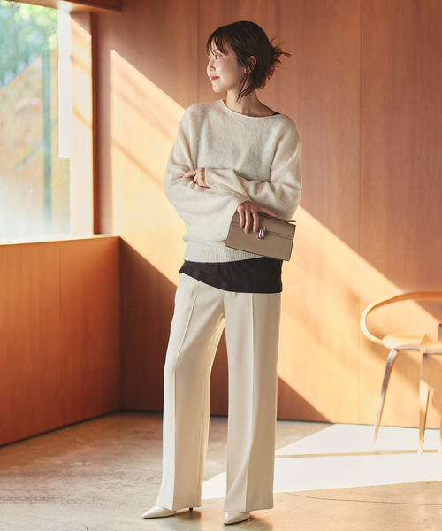 plage（プラージュ）の「《追加》Baby Alpaca ラグラン プルオーバー（ニット/セーター・レディース・ホワイト/ベージュ/グレー・FREE）」の6枚目の写真