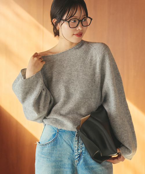 plage（プラージュ）の「《追加》Baby Alpaca ラグラン プルオーバー（ニット/セーター・レディース・ホワイト/ベージュ/グレー・FREE）」の12枚目の写真