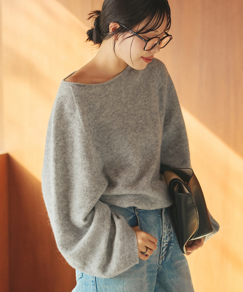 plage（プラージュ）の「《追加》Baby Alpaca ラグラン プルオーバー（ニット/セーター・レディース・ホワイト/ベージュ/グレー・FREE）」の13枚目の写真