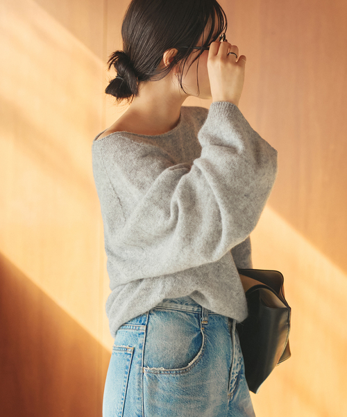 plage（プラージュ）の「《追加》Baby Alpaca ラグラン プルオーバー（ニット/セーター・レディース・ホワイト/ベージュ/グレー・FREE）」の14枚目の写真