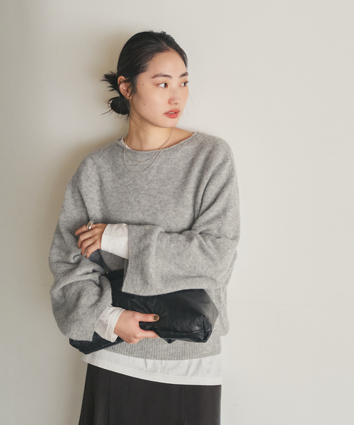 plage（プラージュ）の「《追加》Baby Alpaca ラグラン プルオーバー（ニット/セーター・レディース・ホワイト/ベージュ/グレー・FREE）」の20枚目の写真