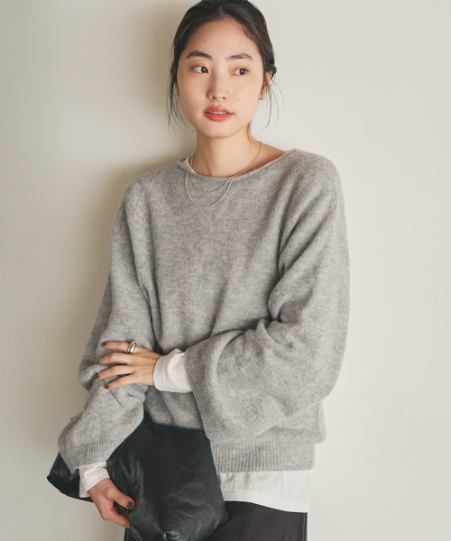 plage（プラージュ）の「《追加》Baby Alpaca ラグラン プルオーバー（ニット/セーター・レディース・ホワイト/ベージュ/グレー・FREE）」の21枚目の写真