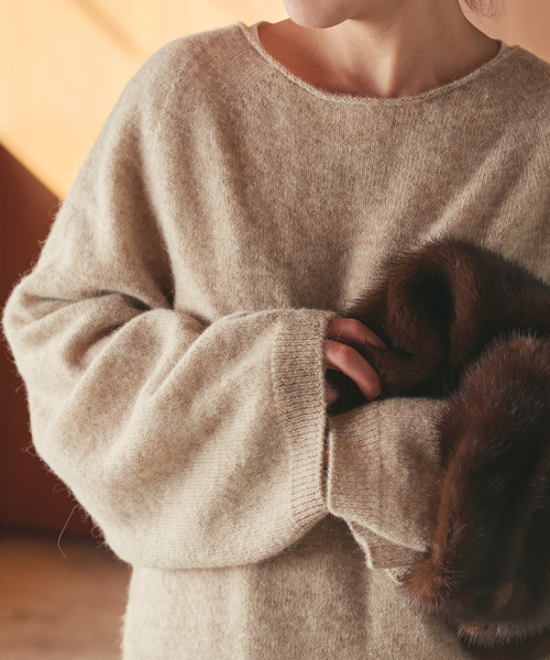 追加》Baby Alpaca ラグラン プルオーバー（ニット/セーター）｜Plage