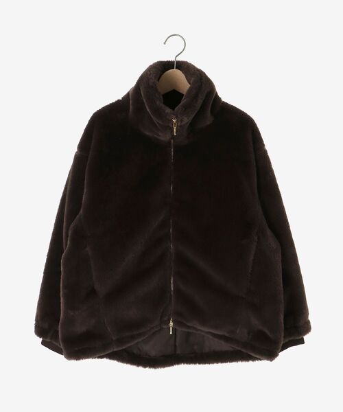 le.coeur blanc(ルクールブラン)の「フェイクファーブルゾン(ブルゾン・レディース・ブラウン/グレー/グレイッシュベージュ・38)」の4枚目の写真