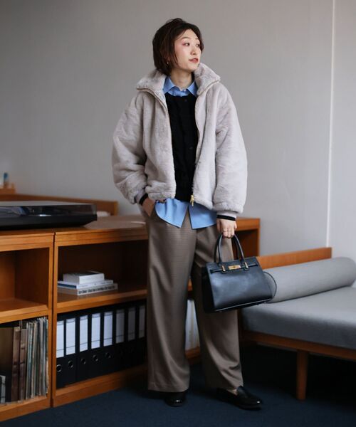 le.coeur blanc(ルクールブラン)の「フェイクファーブルゾン(ブルゾン・レディース・ブラウン/グレー/グレイッシュベージュ・38)」の19枚目の写真