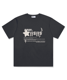 クリームクロムシシスタースプリンティング半袖Tシャツチャコール