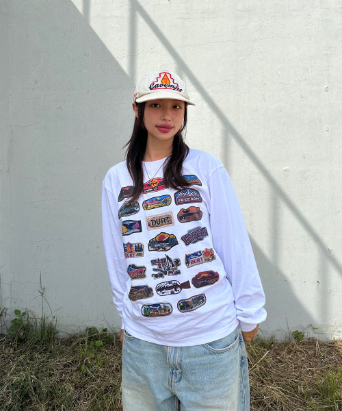DURTの「WESTERN PATCH LONG SLEEVE TEE (WHITE)(Tシャツ/カットソー・レディース・その他・X-LARGE/LARGE/MEDIUM/SMALL)」の1枚目の写真