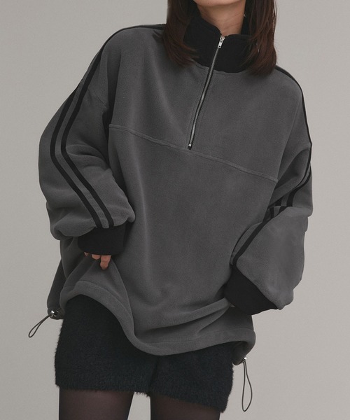 Hei-HeiジャージHClass起毛CLASSIC5ｘ3ｍｍオーダー料込 セール】サイドライン ハーフジップ フリースプルオーバー（ジャージ