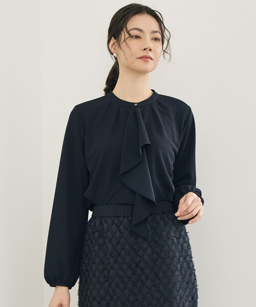 自由区(ジユウク)の「アムンゼンジャージー トップス(シャツ/ブラウス・レディース・ベージュ系/ネイビー系/アイボリー系・38/40)」の3枚目の写真