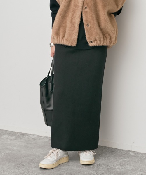 Spick & Span（スピックアンドスパン）の「《追加》ミラノリブニットスカート（スカート・レディース・チャコールグレー/ブラック・36/38）」の5枚目の写真