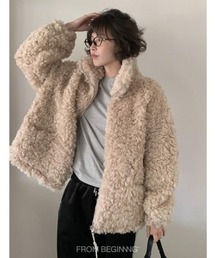もこもこ フェイクファー コート