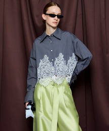 MAISON SPECIAL | Striped Lace Shirt/ワイドスカラップレースシャツ(シャツ/ブラウス)