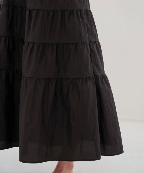 DRESSLAVE(ドレスレイブ)の「vintage washer tiered skirt(ヴィンテージワッシャーティアードスカート)(スカート・レディース・ブラック/ベージュ・38)」の6枚目の写真