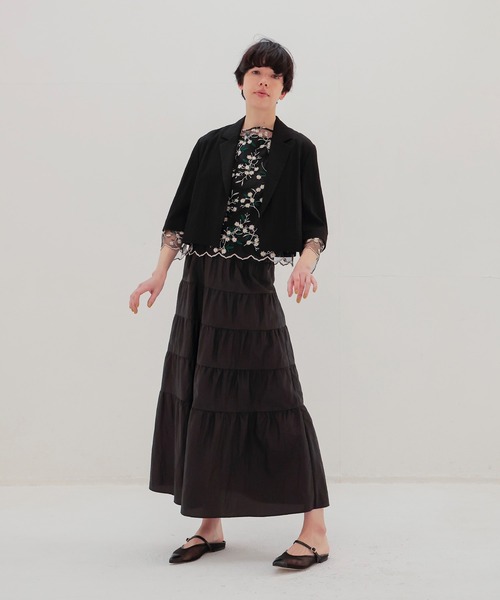 DRESSLAVE(ドレスレイブ)の「vintage washer tiered skirt(ヴィンテージワッシャーティアードスカート)(スカート・レディース・ブラック/ベージュ・38)」の7枚目の写真