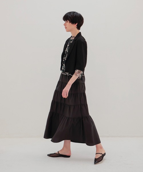 DRESSLAVE(ドレスレイブ)の「vintage washer tiered skirt(ヴィンテージワッシャーティアードスカート)(スカート・レディース・ブラック/ベージュ・38)」の15枚目の写真