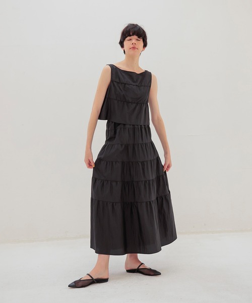 DRESSLAVE(ドレスレイブ)の「vintage washer tiered skirt(ヴィンテージワッシャーティアードスカート)(スカート・レディース・ブラック/ベージュ・38)」の17枚目の写真