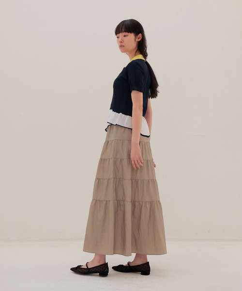 DRESSLAVE(ドレスレイブ)の「vintage washer tiered skirt(ヴィンテージワッシャーティアードスカート)(スカート・レディース・ブラック/ベージュ・38)」の18枚目の写真