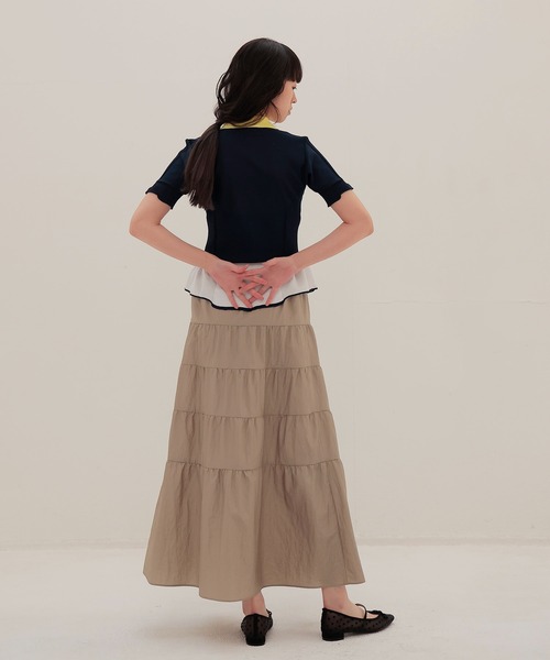DRESSLAVE(ドレスレイブ)の「vintage washer tiered skirt(ヴィンテージワッシャーティアードスカート)(スカート・レディース・ブラック/ベージュ・38)」の19枚目の写真