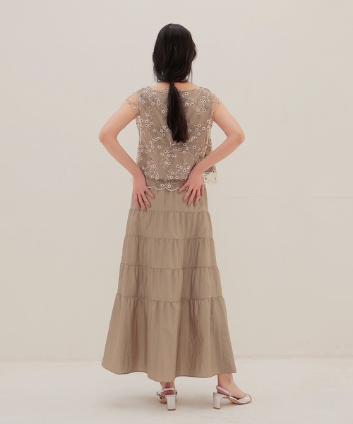 DRESSLAVE(ドレスレイブ)の「vintage washer tiered skirt(ヴィンテージワッシャーティアードスカート)(スカート・レディース・ブラック/ベージュ・38)」の10枚目の写真