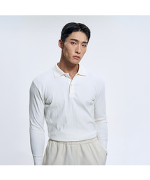 TOLANCE（トランス）の「ワークマッスルフィットカラー長袖 - ホワイト（Tシャツ/カットソー）」