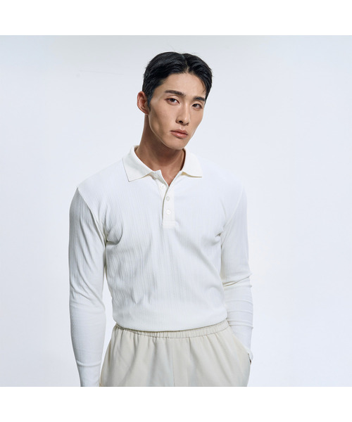 TOLANCE(トランス)の「ワークマッスルフィットカラー長袖 - ホワイト(Tシャツ/カットソー・メンズ・ホワイト・MEDIUM/LARGE/X-LARGE)」の1枚目の写真