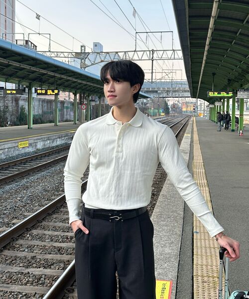 TOLANCE(トランス)の「ワークマッスルフィットカラー長袖 - ホワイト(Tシャツ/カットソー・メンズ・ホワイト・MEDIUM/LARGE/X-LARGE)」の3枚目の写真