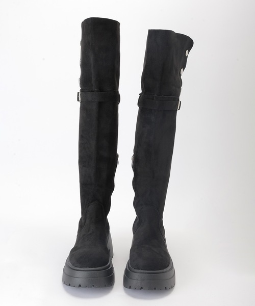Lace Ladies(レースレディース)の「2WAY レザー調 ニーハイ ブーツ(ブーツ・レディース・ブラック/ベージュ・22.5cm/23.5cm/24cm/25cm/23cm/24.5cm)」の7枚目の写真