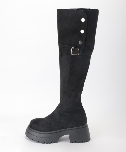 Lace Ladies(レースレディース)の「2WAY レザー調 ニーハイ ブーツ(ブーツ・レディース・ブラック/ベージュ・22.5cm/23.5cm/24cm/25cm/23cm/24.5cm)」の8枚目の写真
