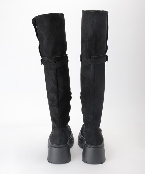 Lace Ladies(レースレディース)の「2WAY レザー調 ニーハイ ブーツ(ブーツ・レディース・ブラック/ベージュ・22.5cm/23.5cm/24cm/25cm/23cm/24.5cm)」の11枚目の写真