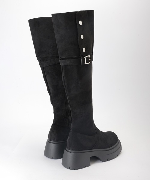 Lace Ladies(レースレディース)の「2WAY レザー調 ニーハイ ブーツ(ブーツ・レディース・ブラック/ベージュ・22.5cm/23.5cm/24cm/25cm/23cm/24.5cm)」の12枚目の写真