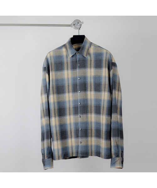 GOZER(ゴーザー)の「OVERSIZED FLANNEL CHECK SHIRTS_LIGHT BLUE(シャツ/ブラウス・メンズ・ライトブルー・ONE SIZE)」の1枚目の写真