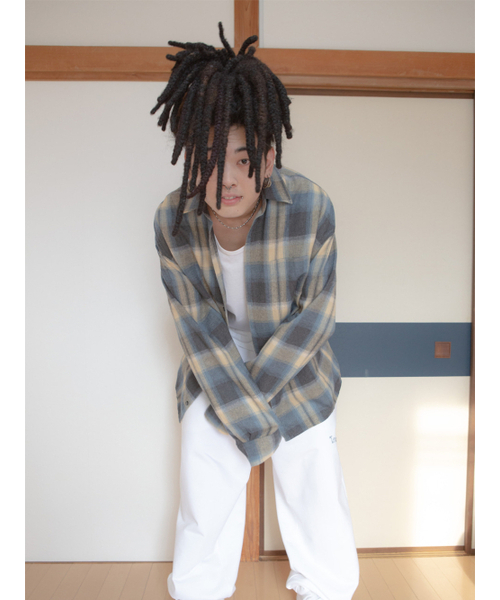 GOZER(ゴーザー)の「OVERSIZED FLANNEL CHECK SHIRTS_LIGHT BLUE(シャツ/ブラウス・メンズ・ライトブルー・ONE SIZE)」の4枚目の写真